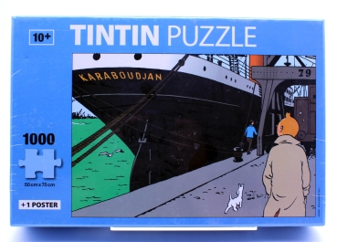 Tim und Struppi TINTIN Puzzle 1000 Teile, Motiv "Karaboudjan" mit Poster von Moulinsart